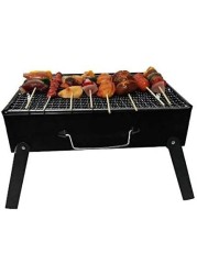 Generic Simple Picnic Barbecue Rack Portable Outdoor Bbq Grill Thickened Black Steel Folding Charcoal Outdoor Tools