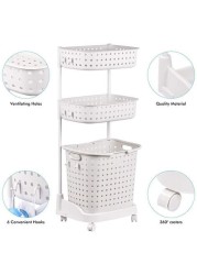 Generic 3-Tier Laundry Basket Beige 39.37 X 17.12Inch