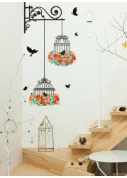 Generic Removeable Wall Stickers Wall Painting Birdcage Background Room Decoration Multicolour