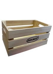 Feelings Wooden Storage Crate Box Medium