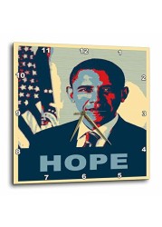 3Drose Dpp_130694_2 President Barack Obama In Hope Pop Art Wall Clock, 13 By 13&quot;