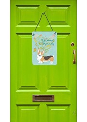 Caroline&#39;s Treasures Bb7609Ds1216 Welcome Friends Pembroke Welsh Corgi Tricolor Wall Or Door Hanging Prints, 12X16, Multicolor