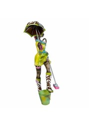 Kurt Adler Alley Cats Resin Go Go Mopping Table Piece, 8-Inch