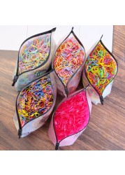 1000pcs Disposable Rubber Band Hairband For Kids Ponytail Hair Ties Colorful Elastic Hair Bands Baby Hair Accessories