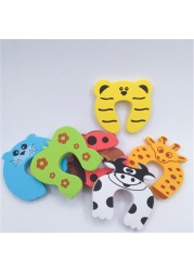 5pcs/lot Baby Safety Protection Cute Animal Security Door Stopper Baby Card Lock Newborn Baby Care Finger Protector