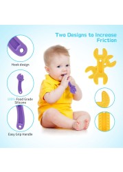 Baby Teething Silicone Toys Kit BPA Free Infant Molar Teether Toys for 0-1-2 Years 0-12-24 Months Hammer Saw