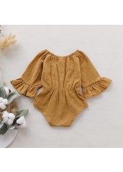 Baby clothes baby girls romper long sleeves with big bow comfy jumpsuit for newborn baby