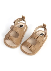 New Baby Sandals Baby Boy Girl Sandals PU Soft Bottom Sole Anti-Slip Infant First Walker Crib Shoes Newborn Moccasins