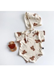 MILANCEL Children's Underwear 2021 Summer Fashion Teddy Bear One-piece Suit Set