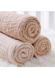 Organic Cotton Blanket Newborn Baby Stuff Gauze Swaddle Wrap Bedding Receiving Blankets Soft 6 Layer Gauze Bath Towel Sleeping