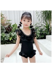 2022 Summer Swimwear for Girls Swimwear One Piece Swimsuit Children Ruffled Princess Swimming Trunks SPA Beach Kids Clothes