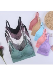 Breastfeeding Bra Clothes For Pregnant Women Up Open Button Wire Free Double Layer Seamless Maternity Underwear Large Size