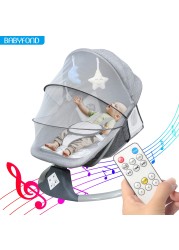 High quality luxury baby rocking chair new style smart bluetooth electric cradle bed with music intelligent swing newborn shaker