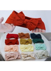 Baby Hair Band Girls Bow Elastic Headbands Turban Baby Hair Accessories Kids Headpiece 18 Colors