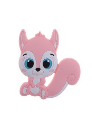 10pcs Silicone Squirrel Baby Teether Cartoon Rodent Necklace Bpa Free Nursing Small Animal Newborn Chew Teething Necklace Toys