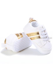 Soft Sole Leather Striped Boy Shoes Baby Girl Shoes Children Sport Running Shoes Newborn Baby First Walkers Toddler Kids Sneaker