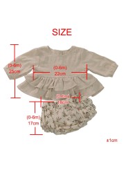 Luxury designer baby clothes for girls spring soft linen cotton baby clothing sets long sleeve floral tops