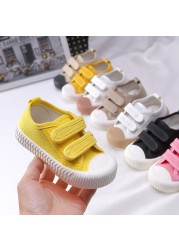 Boys Girls Candy Color Casual Shoes Toddler Kids Breathable Hook and Loop Shoes Luxury Soft Children Canvas Shoes Toddler Toddler