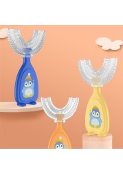 Q81A Children U Shape Toothbrush Soft Silicone Training Teeth Cleaning Toothbrushes