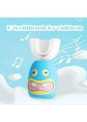 Children's Electric Sonic Toothbrush Silicone Cartoon Rabbit Pattern U-shaped Toothbrush Waterproof Automatic Oral Cleaning Tool