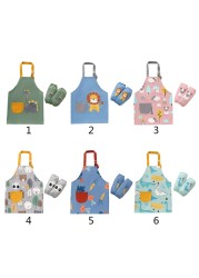 1 set 3-12 years baby girl boy waterproof adjustable painting apron with sleeves set baby kids toddler infant burp cloth