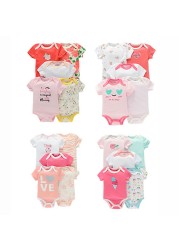 5pcs baby girl/boy bodysuit clothes for newborns high quality summer romper jumpsuits short sleeve infant girls clothes