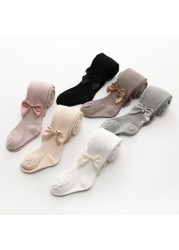 Baby Girls Pantyhose Cute Winter Clothes For Girls Bow Tie Breathable Cotton Socks Knitted Baby Socks 1-8T