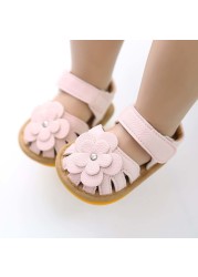 New Infant Baby Shoes Baby Boy Girl Shoes Toddler Flats Summer Sandals Flower Soft Rubber Sole Anti-slip Crib Shoes First Walker