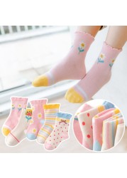 5pairs/lot Cute Cartoon Baby Girls Socks Winter Thicken Soft Kawaii Infant Toddler Socks Cotton Baby Boy Sports Socks for 1-12Y