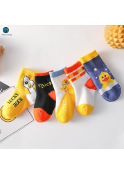 5pairs/lot Baby Socks Autumn Winter Warm Cotton Kids Socks Cute Girls Cartoon Duck Boys Infant Socks Accessories Miaoyoutong