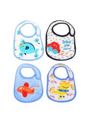 10pcs Cartoon Baby Bibs Infant 3-Layers Waterproof Anti Dirt Burp Towels Toddler Burp Clothes Kids Feeding Eating Apron Gown