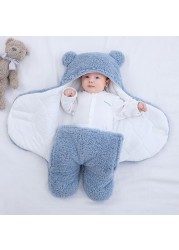 Soft Newborn Baby Wrap Blankets Baby Sleeping Bag Envelope for Newborns Sleeping Bag 100% Cotton Thicken Cocoon for 0-9 Months Baby