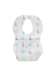 Baby Bibs Soft Waterproof Non-woven Fabric Disposable Bibs Eating Saliva Paper Bibs for Babies 10pcs/set