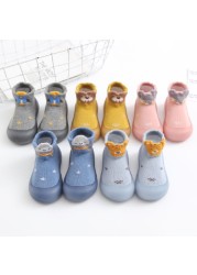 Unisex Children's Anti-Slip Shoes Cartoon Animal Fox Baby Girls First Walkers Boys Shoes Soft Rubber Outside Sole Toddler Pink