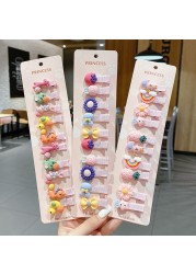 Children's Hairpin Fruit Hair Clips Baby Side Bangs Clip for Girls Kawaii Headdress Baby Hair Accessories Bows 10pcs 2021 New