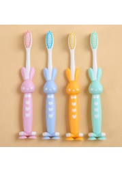 4pcs/set Baby Teeth Children Soft Bristles Cute Teething Rings Soft Toothbrush Silicone Baby Kids Toothbrushes Oral Care Cleaning