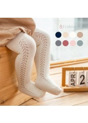 New 0-5 Years Cute Cotton Baby Socks For Girls Spring Summer Solid Knitted Children Socks Soft Stockings Kids Clothes