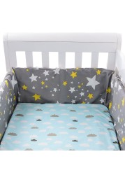 Baby Crib Bumper Set Newborn Polka Dot Cotton Printed Cot Bumpers In Infant Crib Protector For Baby Boy Girl Boy 200*30cm