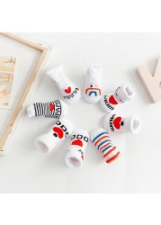 Spring Summer Baby Girls Boys Cotton Soft Socks for Newborn Baby Letter Printed Warm Infant 0-6 Months Clothes Accessories