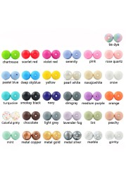 LOVKA 100pcs/lot 9mm Silicone Loose Beads Teether Beads BPA Free Food Grade Baby Teether Chew for DIY Jewelry Necklace Making