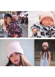 Baby Hat Kids Newborn Knitted Hat Crochet Solid Children Beanies Boys Girls Hats Headwear Toddler Kids Caps Clothing Accessories