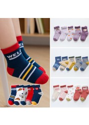 5 Pairs Cute Cartoon Kids Socks Autumn Winter Warm Baby Boys Girls Socks Soft Cotton Toddler Baby Children Socks 1-12 Years