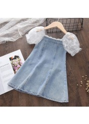 Keelorn 2022 New Summer Girl Princess Dresses Children's Embroidery Three-Dimensional Flower Lace Mesh Dress 2-6Y Kids Outfits