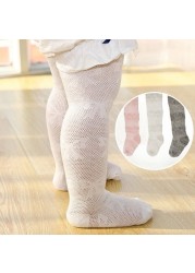 Spring Summer Infant Mesh Baby Pantyhose Baby Girls Princess Pantyhose Baby Socks Stripe Baby Socks White Soft Cotton Socks