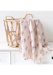 100% Organic Cotton Baby Blankets Newborn Bedding Flower Print Muslin Swaddle Wrap Stroller Blankets Bed Cover Spring