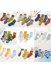 Cotton Kids Socks Autumn Winter Cute Smiley Happy Boys Girls Socks Cute Cartoon Newborn Infant Baby Socks 1-12 Years