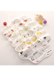 Baby Bibs 360 Degree Rotation 8 Layers Gauze Gauze Baby Kids Bandana Burp Cloth Soft Newborn Infant Saliva Towel Baby Stuff