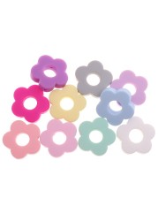 20pcs Baby Flower Beads Silicone Beads Flower Silicone Beads Teething Magic Teether Baby Chew Necklace Chew BPA Free Gift