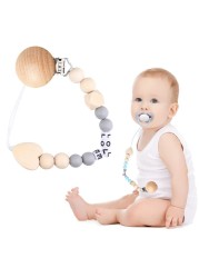 Beech Wood Pacifier Clips Teething Grasping Toy Suspender Magic Clips DIY Pacifier Clips Soother Holder Clamp Accessories