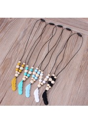 Baby Infant Silicone Feather Jewelry Teething Necklace Baby Nursing Chew Toys